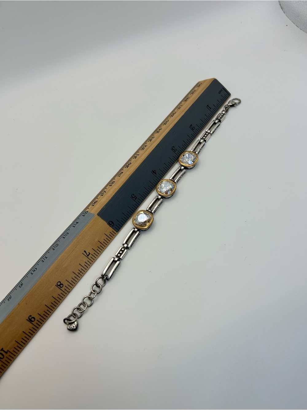Brighton Venusian Bracelet - Clear Crystals Two-tone Gold Silver Plated Retired - Picture 8 of 10